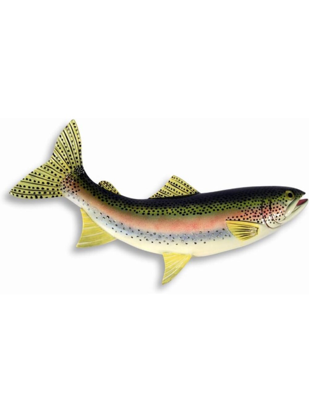 Hand-Painted Rainbow Trout Wall Mount Decor | 18" Game Fish Plaque Ornament